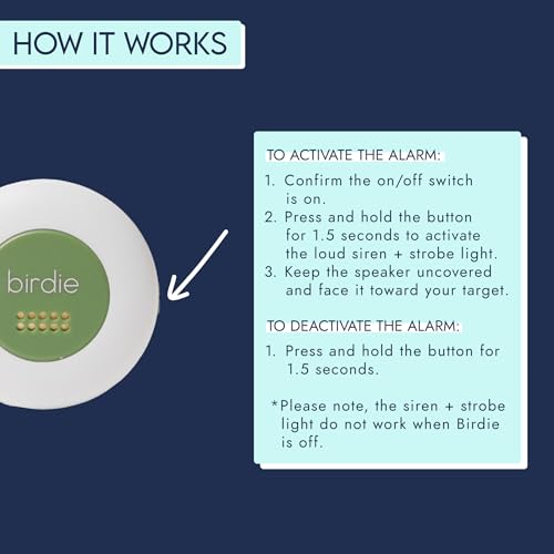 She's Birdie - The Original Personal Safety Alarm Disc for Bikes, Hikes, and Late Nights - Loud Siren, LED Light for Extra Visibility, Rechargeable, Handsfree, Lightweight, Water Resistant (Forest) - color: Forest