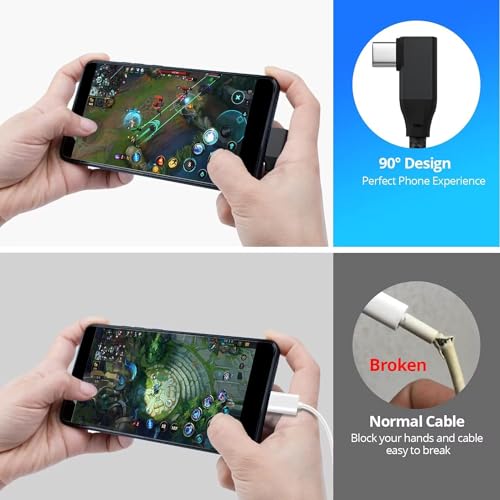 USB C Right Angle Cable 100W 6.6ft, 4K Video USB C 3.2 Gen2x2 Data Cable | 20Gbps USB C to Type C PD Charging Fast Charge Cord for iPhone 17 16, iPad Pro/AIR/Mini 6 MacBook Pro, Galaxy S26 Ultra S25 - color: Black, size: 6.6FT