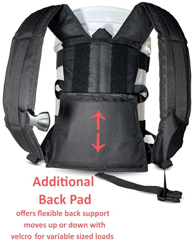 Backpack for 5 Gallon Buckets | Fishing, Picking Apples, Sports - color: Black