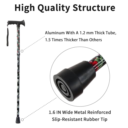 Walking Cane for Men and Women, Foldable - color: Black check