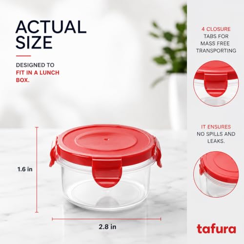 Tafura Dressing Containers, 6 Pack, 2.7 Oz, Leakproof BPA-Free Cups - color: 6 PACK - 2.7 OZ - MULTI COLOR