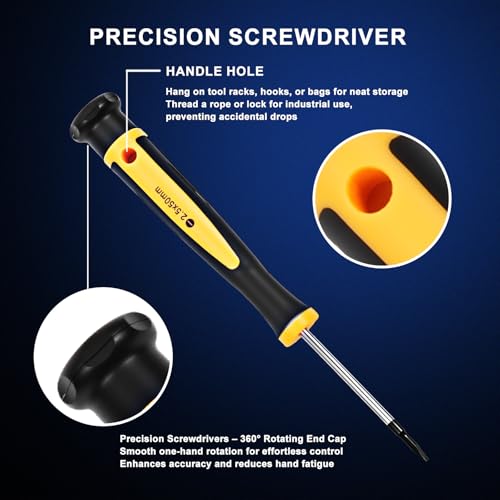 Magnetic Screwdriver Set with Case, All-in-One Repair Tool Kit for Everyday Home Fixes, Furniture Assembly & Electronics Repair, Precision Screwdrivers, Bits & Flexible Shaft