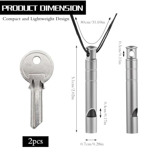 2 Pcs Emergency Whistle Survival Loud, Emergency Safety Whistle with Lanyard, Portable Survival Whistle, Waterproof Tool for Outdoor Camping, Hiking, Adventure Emergency