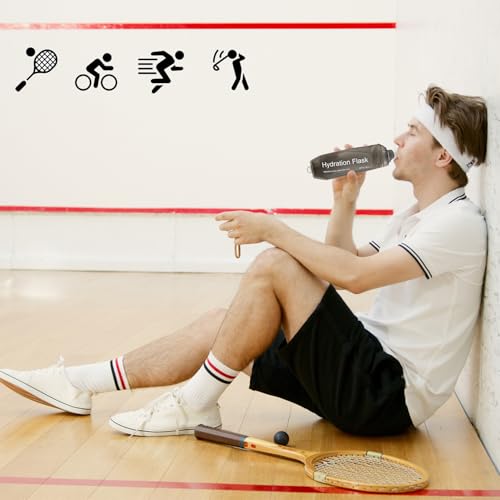 J.CARP 150ml Soft Flask Running Water Bottles, TPU Foldable Running Hydration Flask for Hydration Pack Cycling Hiking Climbing Outdoors Motorbike Dark Grey - color: Dark Grey, 150ml