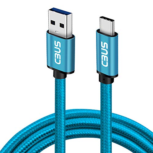 10ft USB A to USB C Cable Fast Charging Braided for Samsung Galaxy S26/S25/S24 Ultra/Plus/FE, A56 5G, A36 5G, A26 5G, A17 5G, A16 5G, Moto G Power/Stylus/Play, TCL 50/40, Pixel (Electric Blue) - color: Electric Blue, size: 10 Feet