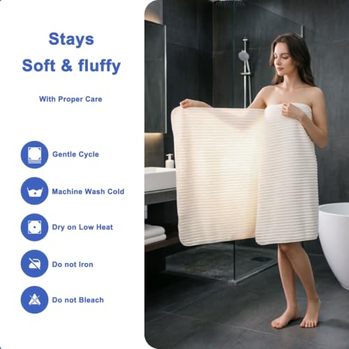 Bath Towels 4-Pack, 27.5x55 Inches - Ultra Soft and Highly Absorbent Quick Dry Microfiber Towels with Hanging Loop, Beauty Twill Stripe Design for Bath, Beach, Gym - color: Dark Grey+blue+white+pink