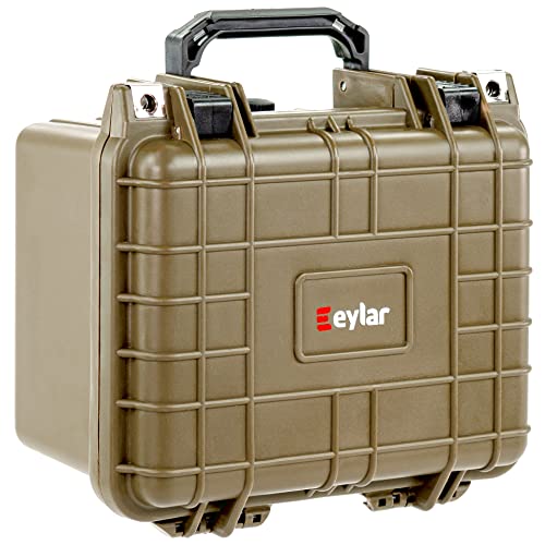 Eylar Small 10.62" Deep Gear, Equipment, Hard Camera Case Waterproof with Foam TSA Standards (Tan) - color: Tan