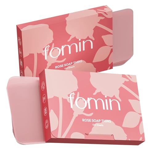 FOMIN Paper Soap Sheets for Hand Washing - 200 Rose Travel Sheets | Dissolvable Mini Soap Sheets for Camping, Hiking and Travel - Portable Hand Soap - Vegan - Plant-Based - Eco-Friendly - color: Rose (Pack of 2)