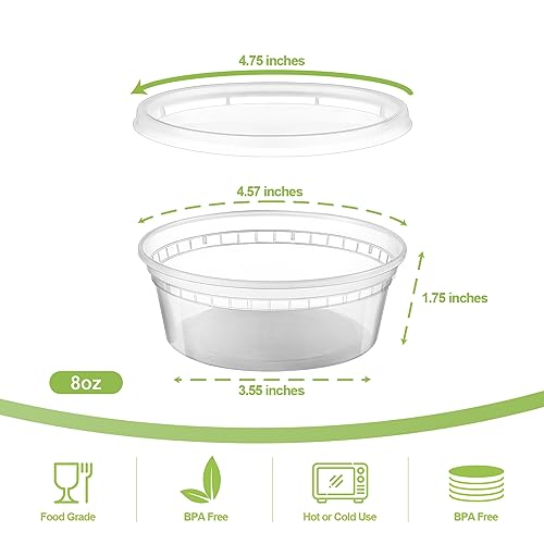 AOZITA 36 Sets 8 oz Plastic Deli Containers with Lids, Airtight Food Storage Containers, Freezer/Dishwasher/Microwave Safe, Soup Containers For Takeout Meal Prep Storage