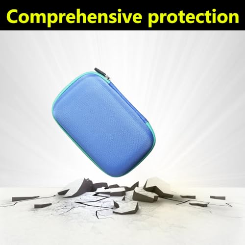 Anleo Hard Travel Case for Soundcore Select 4 Go Bluetooth Shower Speaker (Blue+Green Zipper) - color: Blue+Green Zipper