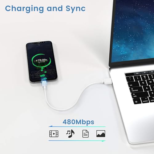 Short 1ft USB C Cable 20-Pack Bulk, USB A to Type C Charging Cord, White | USBC Fast Charging and Data Transfer Cables, Multipack, 1 Foot / 12 inch - color: White, size: 1 Foot