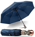 Skull Handle Windproof Travel Umbrella Compact Portable, Auto Open Close | Luxury Gothic Skull Grip with One-Touch Automatic Open, Wind Resistant and Sturdy for Rain, Lightweight to Carry Daily - color: 05.Blue