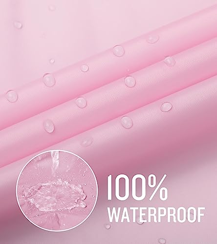 SaphiRose Lightweight Kids Rain Poncho Waterproof Jacket Zipper Up Rain Coat - color: Pink, size: 3-5T