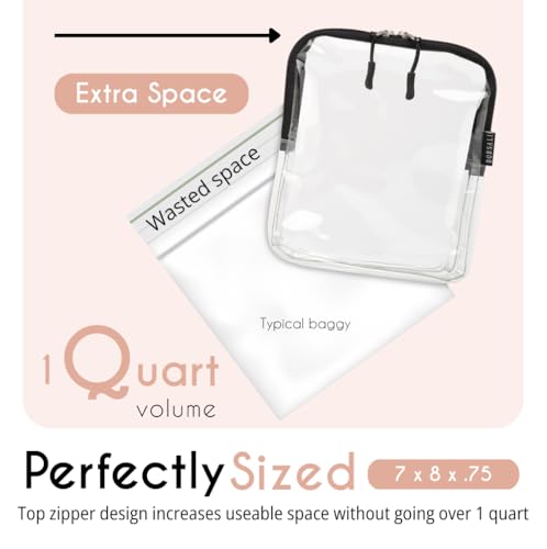 BORSALI TSA Approved Toiletry Bag, 5 Pack Colors - color: Rose Blue White Gray Taupe