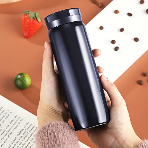 Mini Thermos Cute Water Bottle - 7 oz Tiny Insulated Vacuum 18/10 Stainless Steel Small Flask - Leak Proof & Spill Proof & Keeps Cold and Hot for Drink, Coffee, Tea - Blue - color: Blue, size: 6.8 Ounces