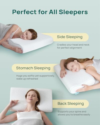 Releep Ergonomic Memory Foam Pillow - Orthopedic Cervical Support Pillow for Neck & Shoulder Pain Relief, Adjustable Contour Pillow for All Sleeping Positions, King Size - size: King Size: 27.6"L x 15.7"W Medium