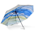 Cuby UV Sun Umbrella Compact Folding Travel Umbrella Auto Open and Close for Windproof, Rainproof & 99.9% UV Protection Parasol with Silver Anti-UV Coating - color: Blue sky
