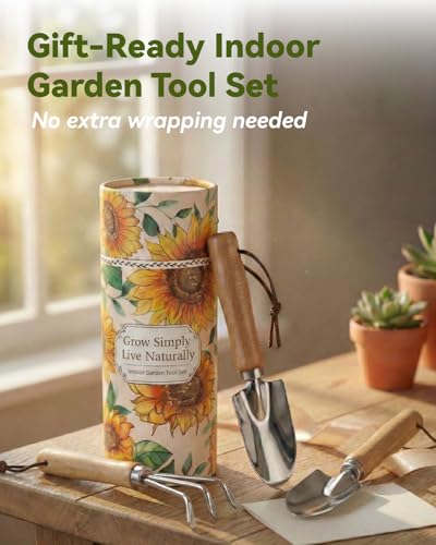 19-Piece Small Gardening Tools Set, Indoor Plant Tools for Houseplant | Mini Garden Tools, House Plant Tools Set, Indoor Gardening Tools For Succulent, Repotting Tools, Gardening Gifts for Women