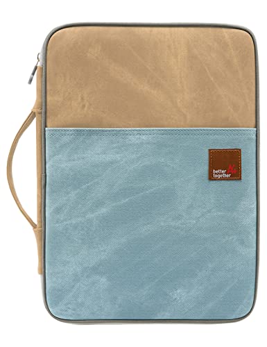 Lanola A4 Document Bags Portfolio Waterproof Business File Holder Travel Gear Organizer Electronics Accessories Bag - color: Khaki and Light Blue