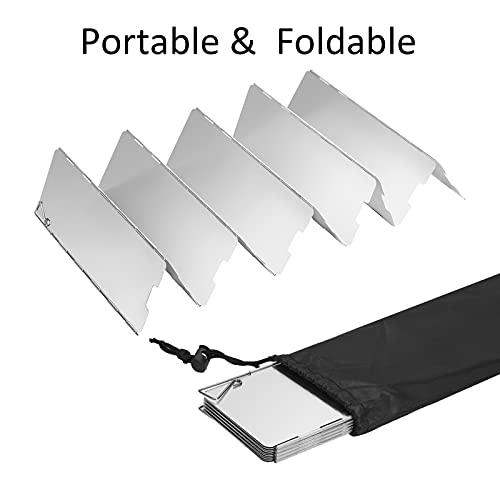 Folding Camping Stove Windscreen 12 Plates Aluminum Camping Stove Windshield with Carrying Bag Portable Camp Stove Wind Screen Outdoor Cooker Butane Burner Wind Shield - size: 12 Plates Windscreen