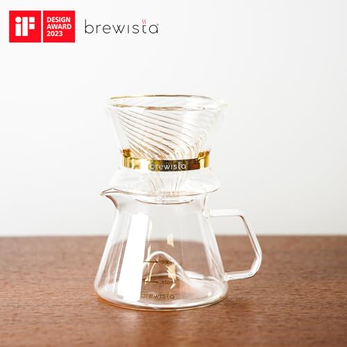 Brewista Tornado Duo Pour Over Coffee Dripper, Insulated Double Wall Glass, Easy-To-Clean Drip Coffee Maker for Home & Office(1-2 Cups) - size: 1-2 Cups