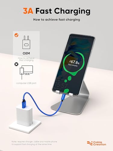 Short USB C to USB A 6inch,USB A to Type C Cord for iPhone/Laptop/Carplay | Anti Tear Braided, 0.5ft~10ft, 3A Fast Charging, 480Mbps, 56Kohm Pull-up Resistor,for Powerbank Cellphone Android Auto - color: Blue, size: 0.5FT
