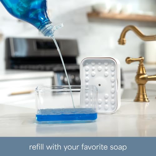 S&T INC. Dish Soap Dispenser and Sponge Holder, Matte White - color: Matte White