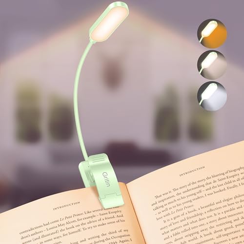 Gritin 16 LED Rechargeable Book Light for Reading in Bed - color: Cyan