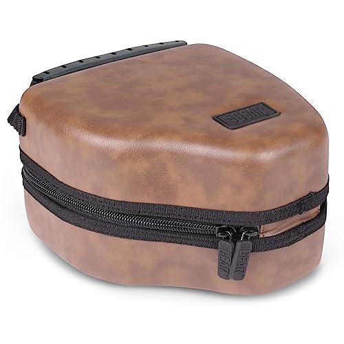 USA Gear Hard Shell Camera Case for DSLR & Mirrorless Cameras, Compatible with Canon, Nikon, Sony & Fujifilm - Fits EOS R100, Rebel T7 / 2000D, Nikon Z30, Sony A7III / A7 IV, Fujifilm X-T5 / X-T50 - color: Brown Vegan Leather