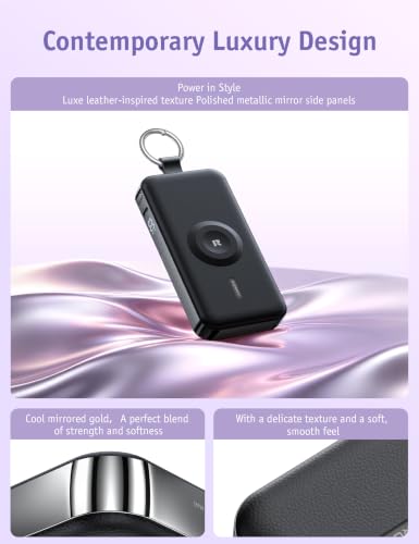 RORRY CharmGo Portable Charger 3 in 1 iPhone Power Bank for Apple 12000mAh - color: Black