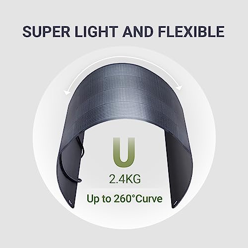 ALLPOWERS SF100 100W Flexible Solar Panel, IP68 Waterproofing ETFE | Photovoltaic Solar Module 24V/12V Off-Grid Semi-Flexible Mono Solar Panel For Roof RV Motorhome Boat Cabin Van Uneven Surface - color: 100W-Flexible Solar Panel-SF100