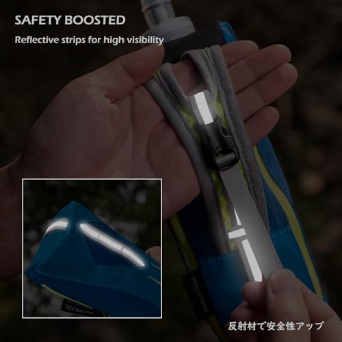 TRIWONDER Handheld Water Bottle Bag for Running, Quick Grip with Hand Strap Fit 17 oz Soft Flask Hydration Pack (A-Black Handheld Bag) - color: A-Black Handheld Bag