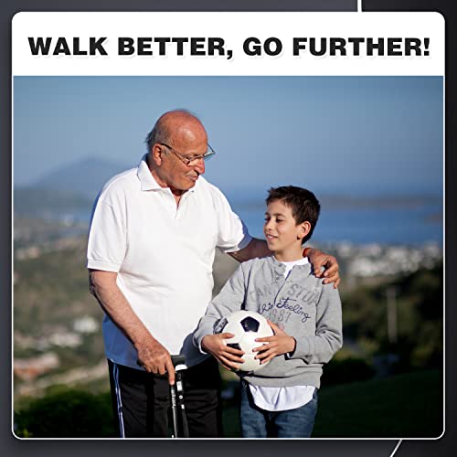 BigAlex Folding Walking Cane with LED Light,Pivoting Quad Base,Adjustable Walking Stick with Carrying Bag for Men/Women - color: Black(4'9"-5'6")