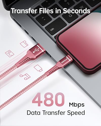 USB to Lightning Cable [Apple MFi Certified] iPhone Charger Long 10FT 3Pack | Fast Heavy Duty Nylon Braided iPhone Charging Cord for iPhone 14 13 12 11 SE X XS XR 8 7 6 6s 5, iPad Pro, Air, mini - Pink - color: Pink, size: 10FT, style: USB A to Lightning
