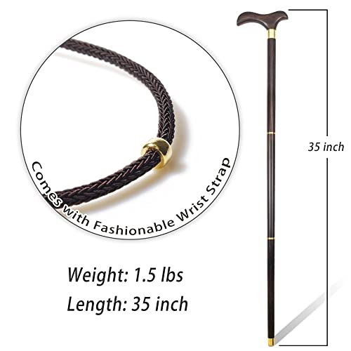 Premium Folding Wooden Cane for Men, 3-Piece Walking Stick - color: 35" (for height 5'7" to 5'9")