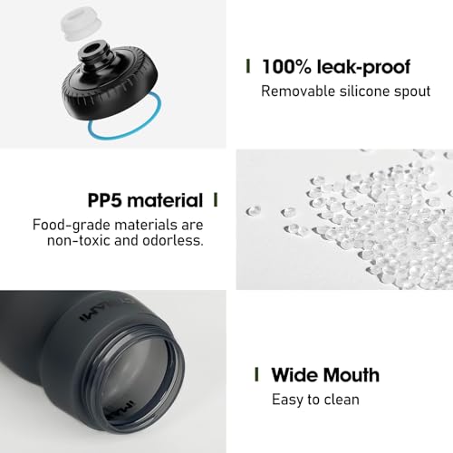 Bike Water Bottle 22oz/650ml Cycling Squeeze Water Bottle BPA Free Leakproof Easy-Squeeze Sports Bottle for Bicycle Gym Camping Hiking (2pcs, Truth Grey) - color: 2pcs, Truth Grey