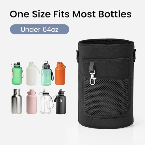 Trebo Water Bottle Holder Carrying Pouch for 32oz 40oz 64oz 87oz 128oz Bottles - Carry, Protect and Insulate Your Flask with This Military Grade Carrier an Adjustable Padded Shoulder Strap - size: 64oz