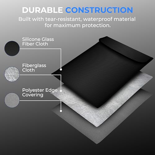 SereneLife Fire & Water Resistant Security Bag | 0.6"x11"x15" IN Fire Resistant Document & Money Bag with Interior Pockets, Durable Design, Ideal for Home, Office, or Travel Use | Black