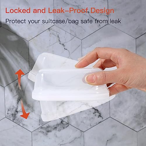Quatish Leakproof Soap Dish with Lid & Draining Layer, Shatterproof Travel Bar Soap Holder Case Container, Portable Travel Size Toiletries Essentials for Camping, Gym, Bathroom, Clear - color: Clear, size: Medium