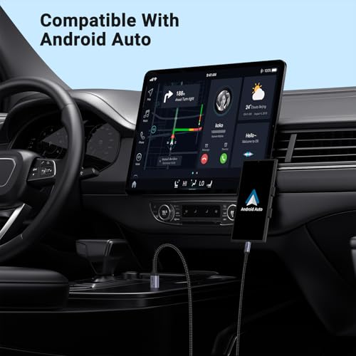 Long Android Auto USB C Cable, 6.6ft, 2 Packs, 3A Fast Charging | 10Gbps Data Transfer, USB A to USB C Cord, Compatible with Car Play, Car Charger, iPhone 16/15, Samsung Galaxy - color: Grey, size: 6.6 ft