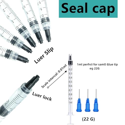 15 Pack 1ml, 3ml, 5ml, 10ml Glue Dispenser Accessories with16ga, 20ga, 22ga Dispensing Accessories and Capsfor Glue Applications, Paint Quilling Craft and Oil - size: 15 Pack (1ml, 3ml, 5ml, 10ml)