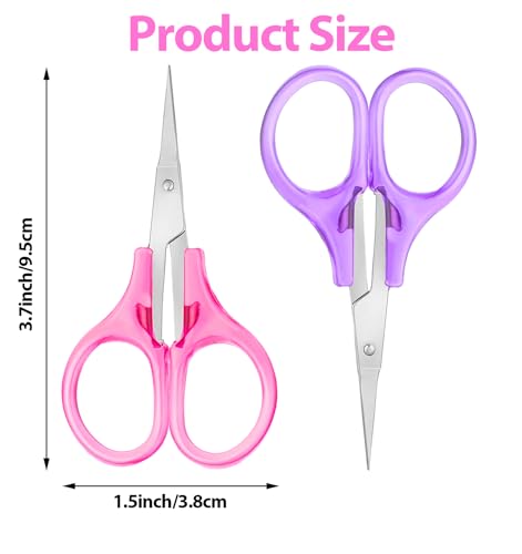 Small Craft Scissors, 3.5" Travel Scissors Tsa Spproved Compact Stainless Steel TSA Approved Scissor Carry on for Travel, Sewing, Embroidery, Crafts, Knit (Pink, Purple)