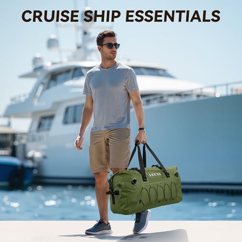 HEETA Waterproof Duffel Bag Travel Motorcycle Dry Bag Backpack 60L/80L/110L - color: Pitch Green, size: 80L
