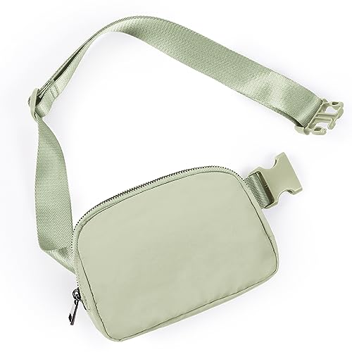 ODODOS Unisex Mini Belt Bag with Adjustable Strap Small Fanny Pack for Workout Running Traveling Hiking, Desert Sage - color: Desert Sage