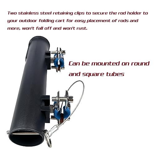 Rod Holders - Ideal for Wagons, Gardening Wagons, Gorillas and Campers, Golf carts. Clip-on mounting. - color: Black1