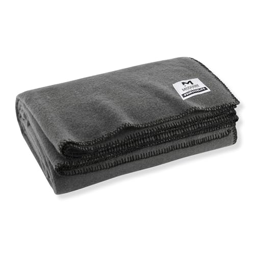 Heavy Duty Wool Blanket, Survival, Emergency, and First Aid Use – Mil-Spec, Fire Retardant, Durable Outdoor Wool Blankets for Camping. - Grey, (64 x 90 inches) - color: Grey
