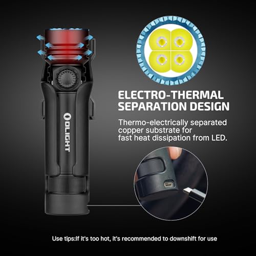 OLIGHT Seeker 4 Pro Rechargeable Flashlights, Bright High Lumens Black | 4600 Lumens, High Powerful Flash Light, with USB C Charging Holster, Waterproof IPX8 for Emergencies, Camping, Searching - color: Black