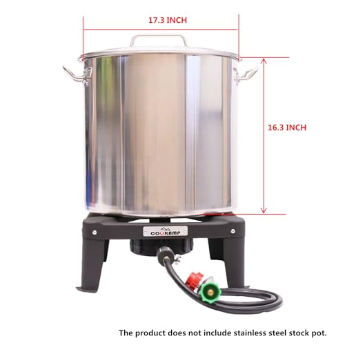 COOKAMP Propane Burner Portable 16“ Square Steel Cooktop Propane Camping Stove for Outdoor Wok Cooking, Seafood Boil & Tailgating.SA1730(Single Burner-Standard) - size: Single Burner-Standard