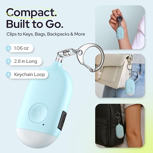 Weten Rechargeable Personal Alarm Keychain - 130dB Siren, LED Light - 3Pack Personal Safety Alert for Women to Carry - Panic Button Alarm for Security - Rape Whistle for Self Defense (Black&Pink&Blue) - color: K - Black&pink&blue