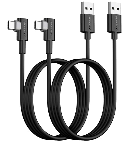 SUNGUY USB C Cable Right Angle 3FT, 10-Pack 90 Degree 3A USB 2.0 Fast Charging & Data Sync Cable Compatible with Samsung Galaxy S21 S20 S10 Plus, Note 20 10, Moto G7 G8, LG V50 V40 G8 G7 - color: Black, size: 3ft